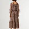 Vestido maxi com estampado fantasia