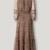 Vestido maxi com estampado fantasia