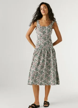 Vestido maxi com estampado floral