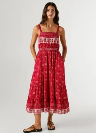 Vestido maxi com estampado floral