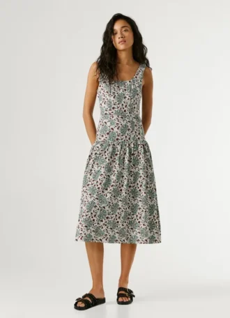 Vestido maxi com estampado floral