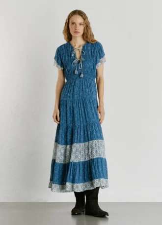 Vestido maxi com estampado floral