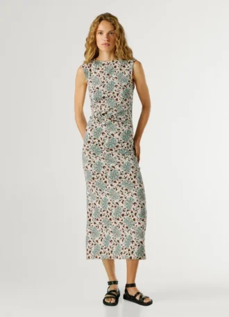 Vestido maxi com estampado floral