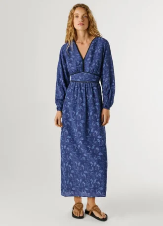 Vestido maxi com estampado Paisley