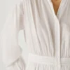 Vestido maxi com gola de camisa comprida