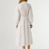Vestido maxi com gola de camisa comprida