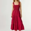 Vestido maxi em popeline Vestido maxi em popeline