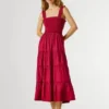 Vestido maxi em popeline Vestido maxi em popeline