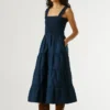 Vestido maxi em popeline Vestido maxi em popeline