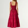 Vestido maxi em popeline Vestido maxi em popeline