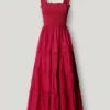 Vestido maxi em popeline Vestido maxi em popeline