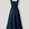 Vestido maxi em popeline Vestido maxi em popeline