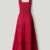 Vestido maxi em popeline Vestido maxi em popeline