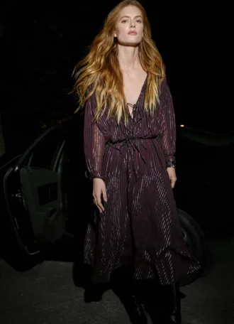 Vestido Midi com Estampado às Riscas Vestido Midi com Estampado às Riscas