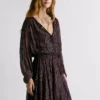 Vestido Midi com Estampado às Riscas