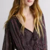 Vestido Midi com Estampado às Riscas