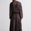 Vestido Midi com Estampado às Riscas