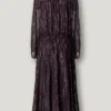 Vestido Midi com Estampado às Riscas