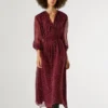 Vestido midi às bolinhas Vestido midi às bolinhas