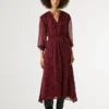 Vestido midi às bolinhas Vestido midi às bolinhas