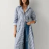 Vestido Midi às Riscas