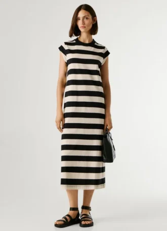 Vestido Midi às Riscas