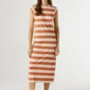 Vestido Midi às Riscas