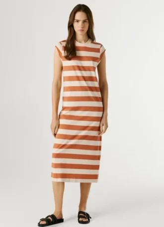 Vestido Midi às Riscas Vestido Midi às Riscas