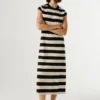Vestido Midi às Riscas