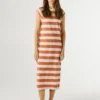 Vestido Midi às Riscas