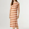 Vestido Midi às Riscas